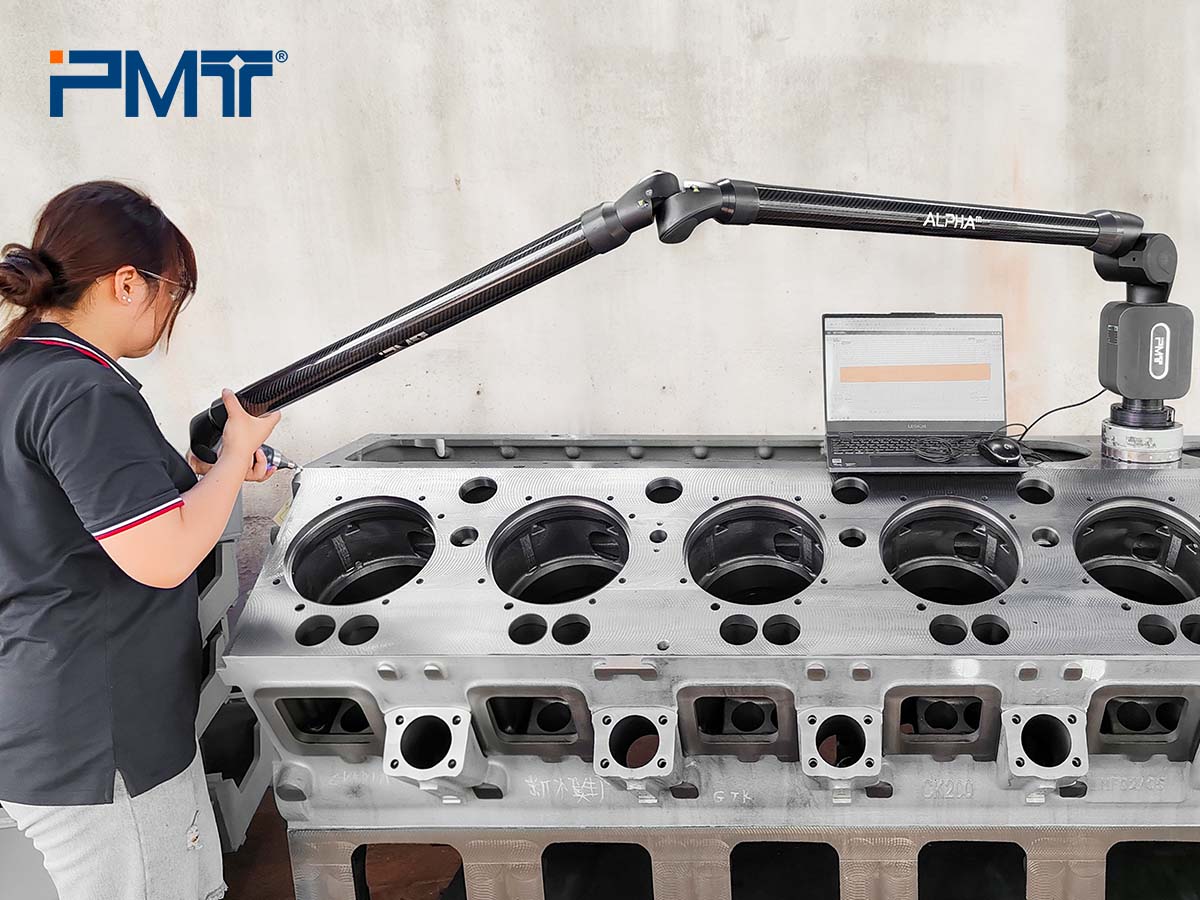 PMT派姆特关节臂测量机船舶行业柴油发动机检测实拍图