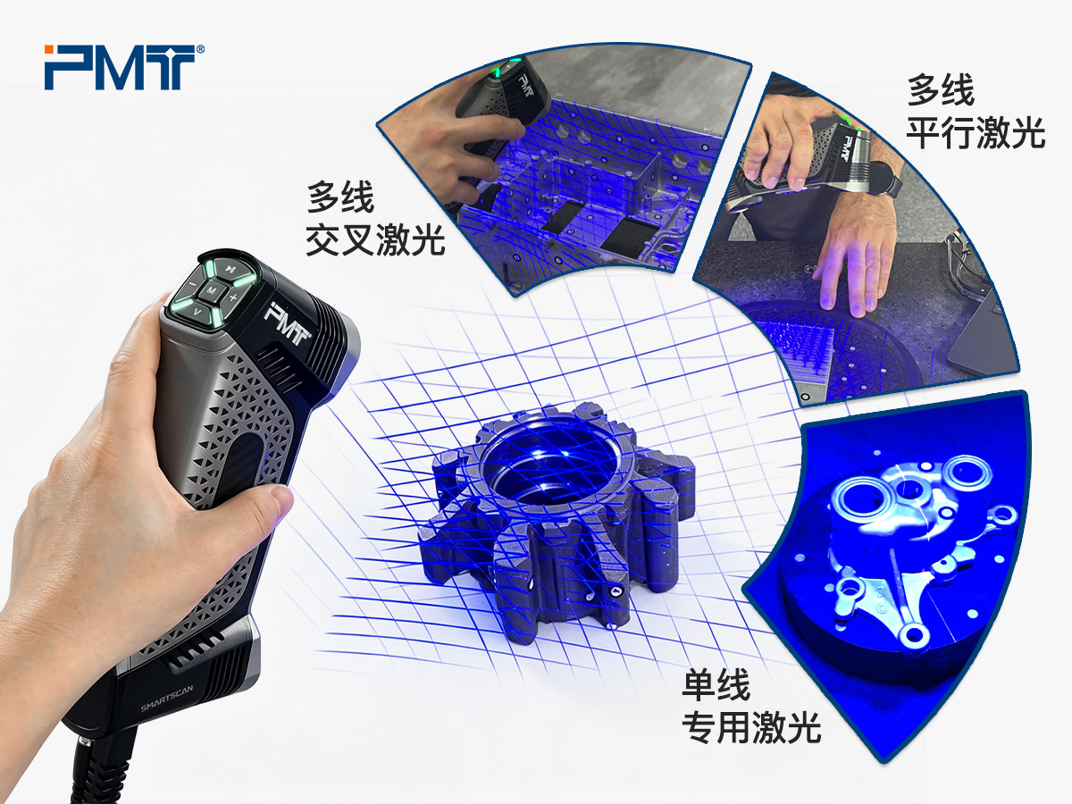 派姆特（PMT）SMARTSCAN手持式三维扫描仪支持多线交叉激光、多线平行激光、单线专用激光3种模式